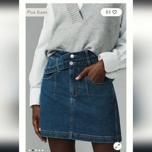 Pilcro Double Waist Denim Mini Skirt